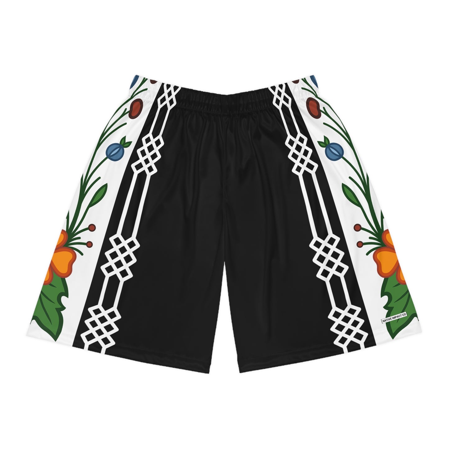 Basketball Shorts - Woodland Ojibwe Floral Design