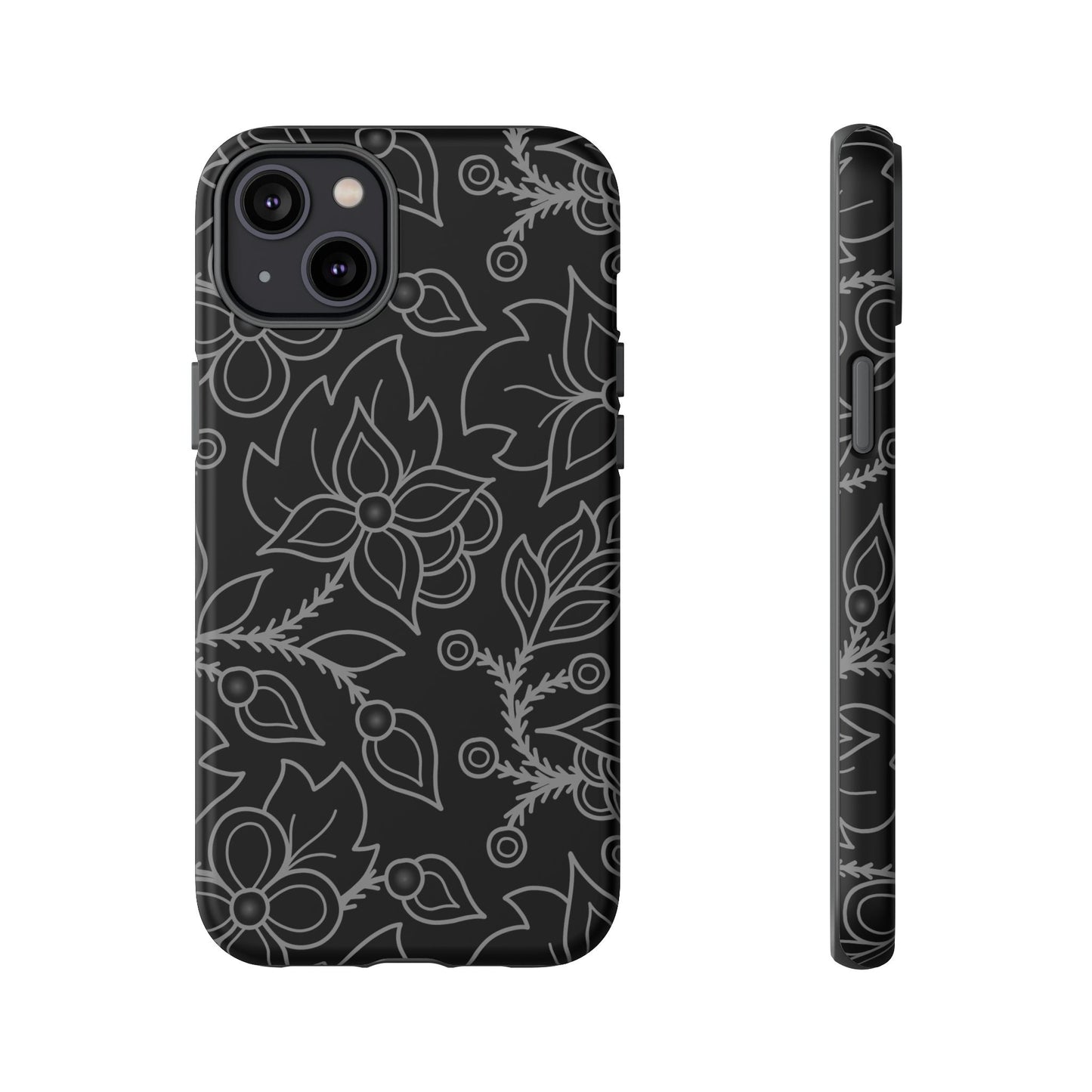 Woodland Ojibwe Floral All-Over-Print Design - Tough Phone Cases - White