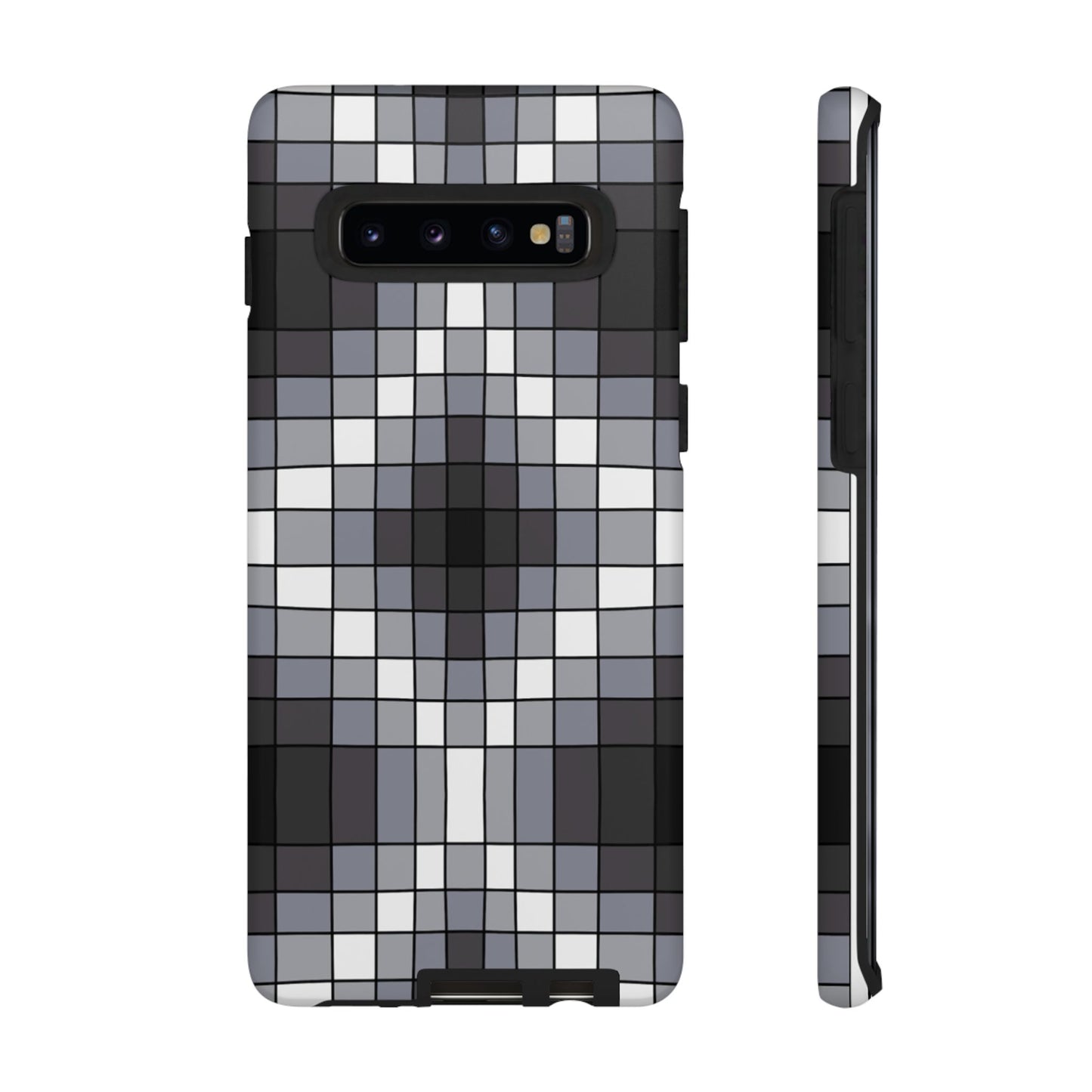 Geometric Faux Loom Beadwork - Tough Phone Cases - Black & Gray