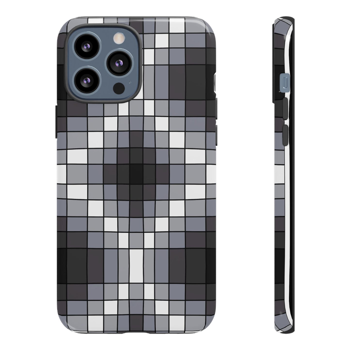 Geometric Faux Loom Beadwork - Tough Phone Cases - Black & Gray