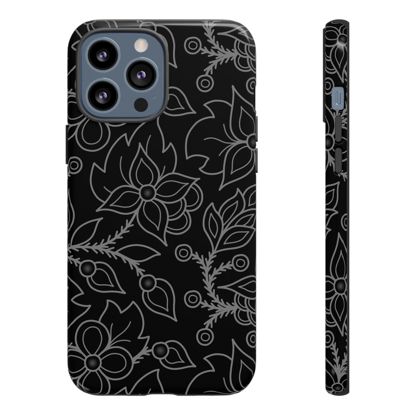 Woodland Ojibwe Floral All-Over-Print Design - Tough Phone Cases - White