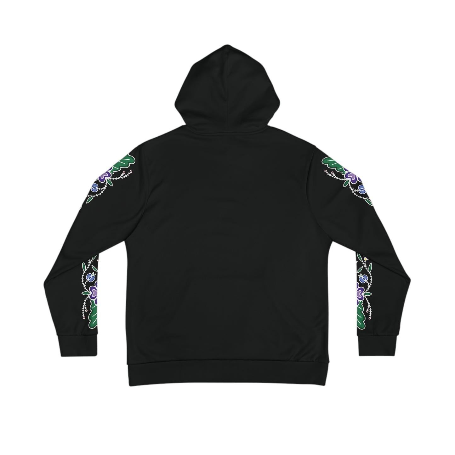 Niibin (Summer) Inspired Ojibwe Floral Sleeve Design - Black Unisex Hoodie