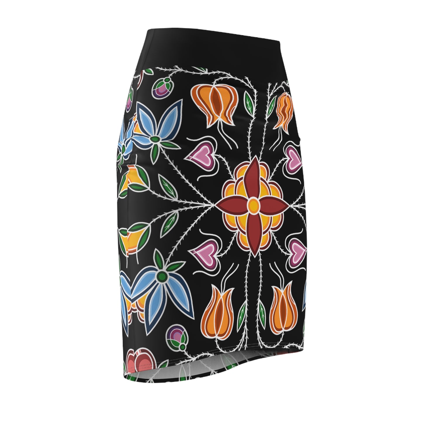 Gashkibidaagan Ojibwe Floral Print - Women's Pencil Skirt