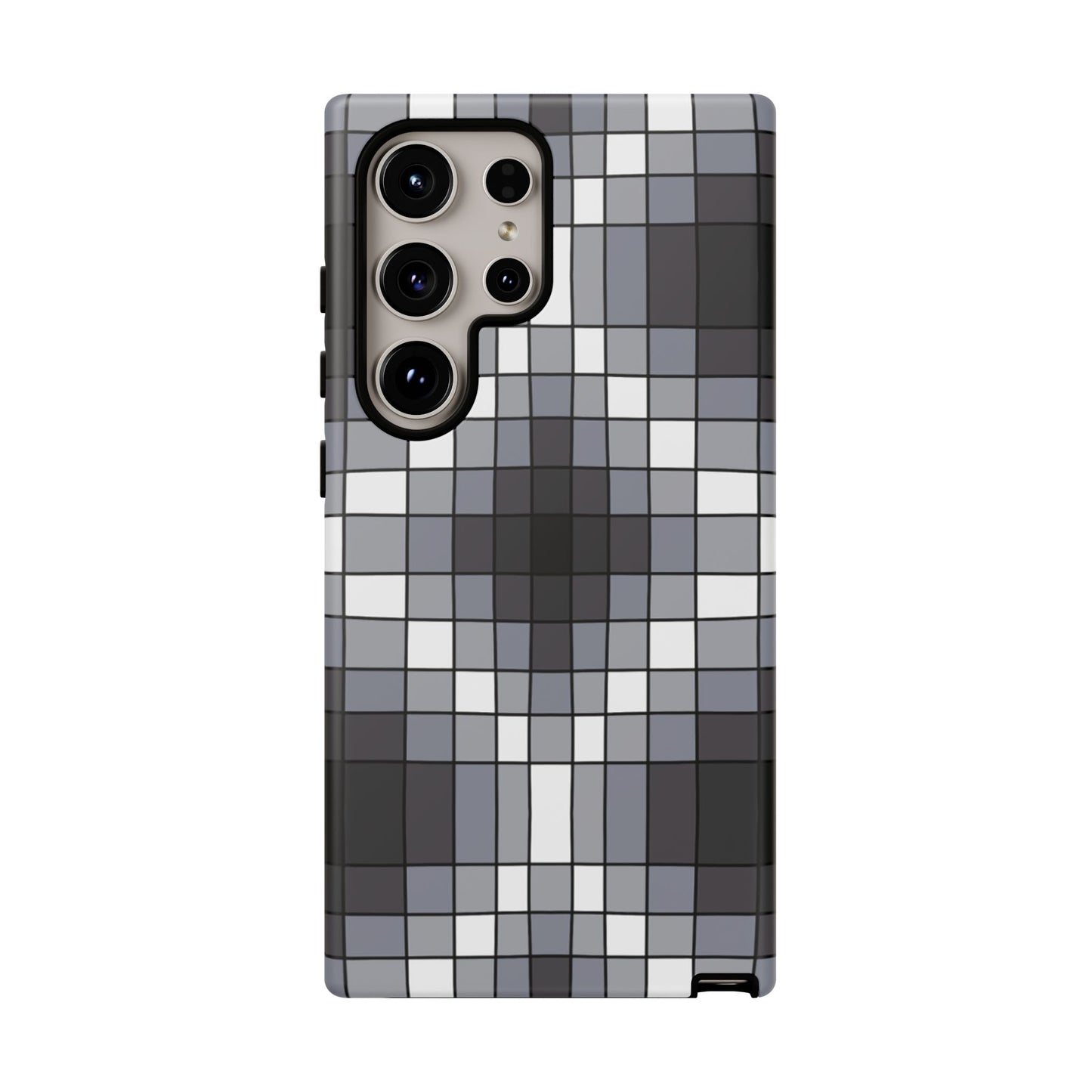 Geometric Faux Loom Beadwork - Tough Phone Cases - Black & Gray