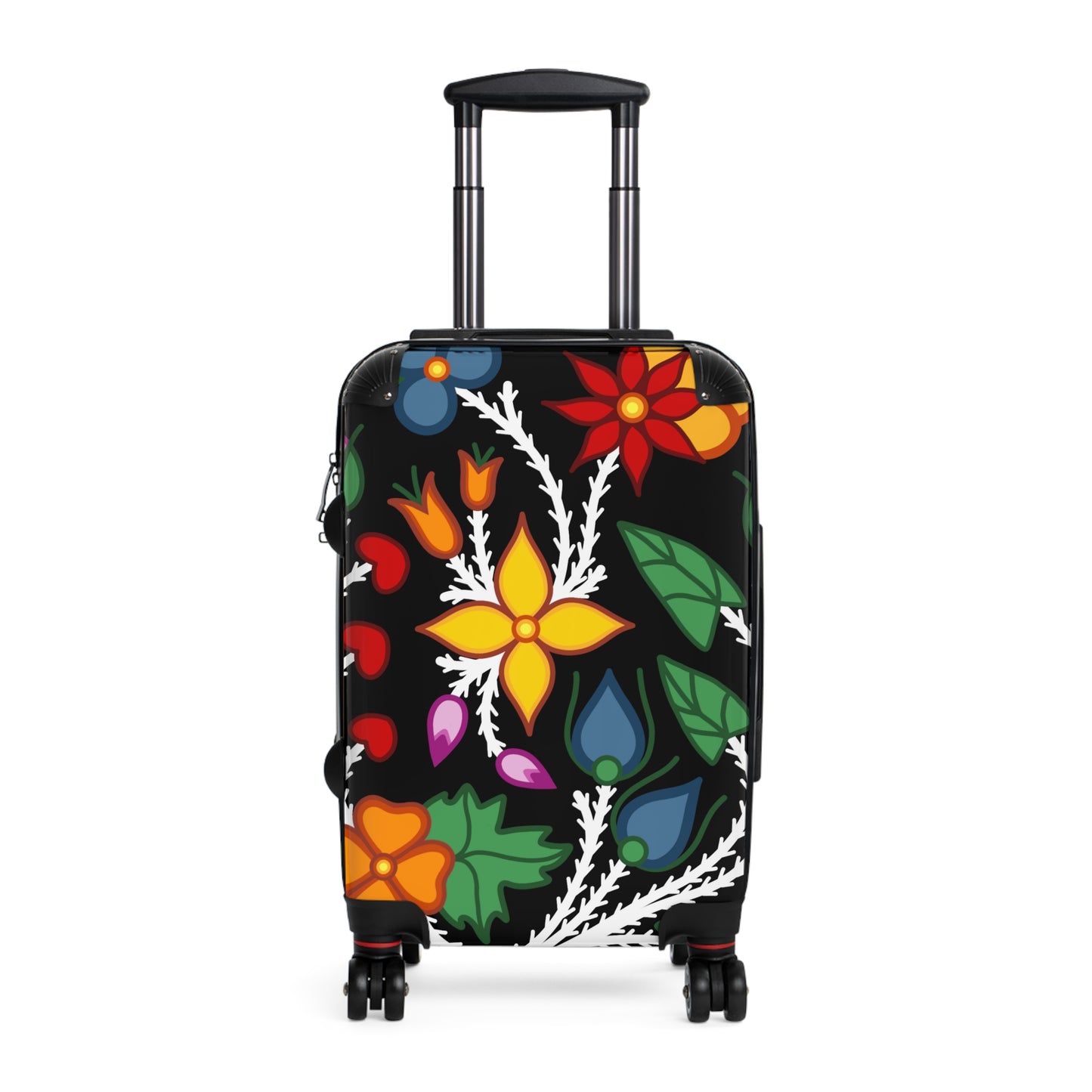 Woodland Ojibwe Floral Suitcase - Black