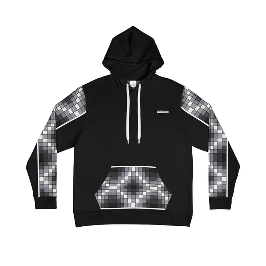 Geometric Sleeve Design - Black, Gray, White Unisex Hoodie