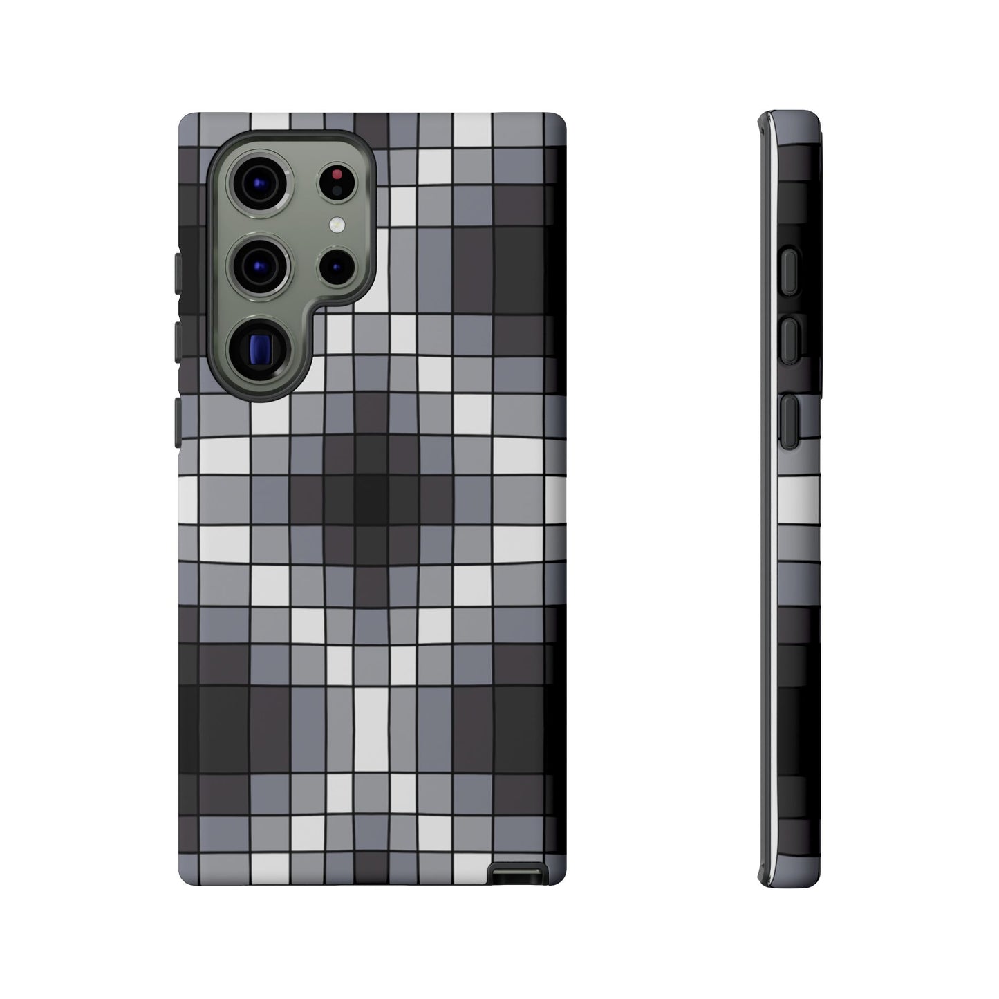 Geometric Faux Loom Beadwork - Tough Phone Cases - Black & Gray