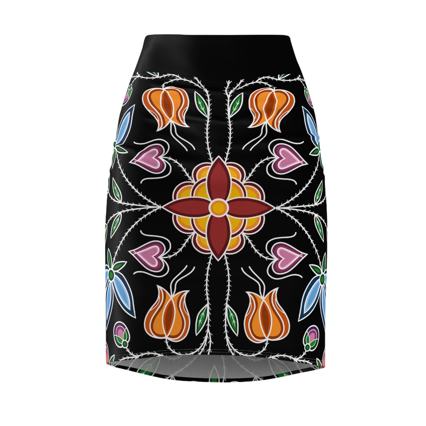 Gashkibidaagan Ojibwe Floral Print - Women's Pencil Skirt