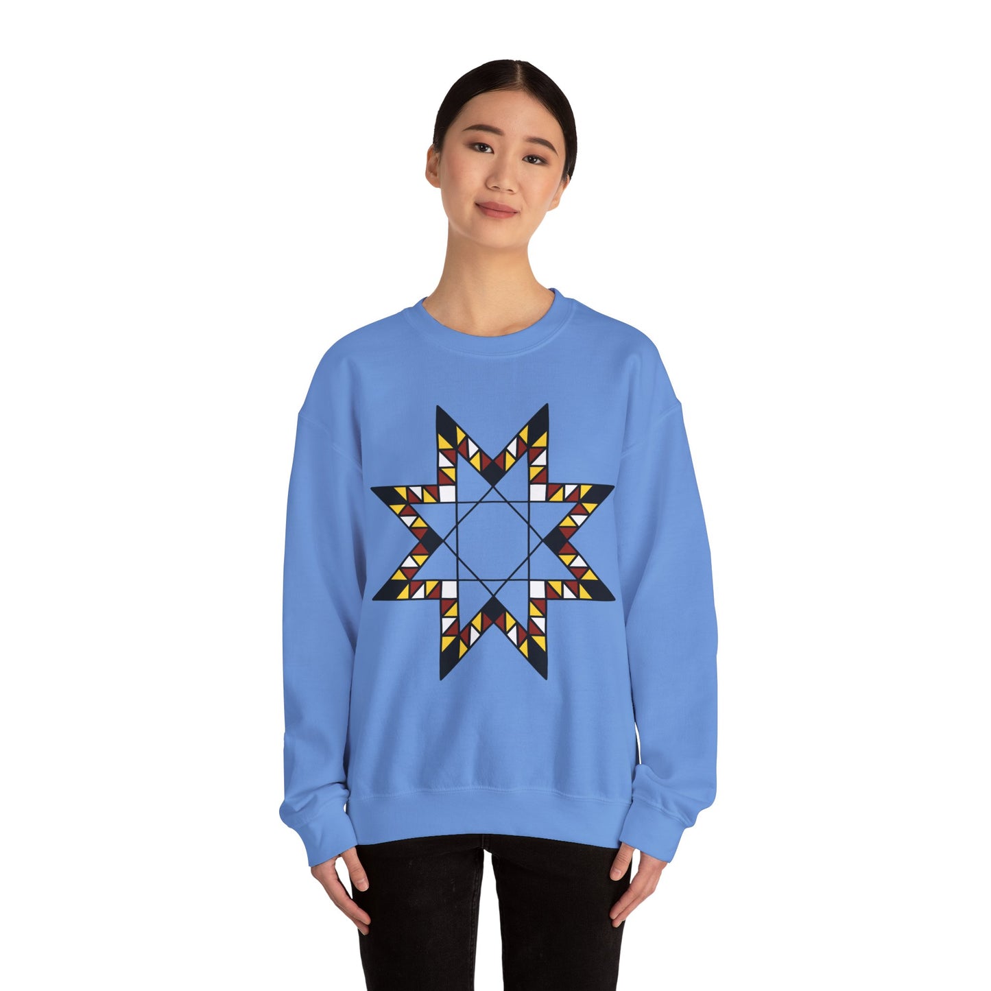 Geometric Star Design - Unisex Heavy Blend™ Crewneck Sweatshirt