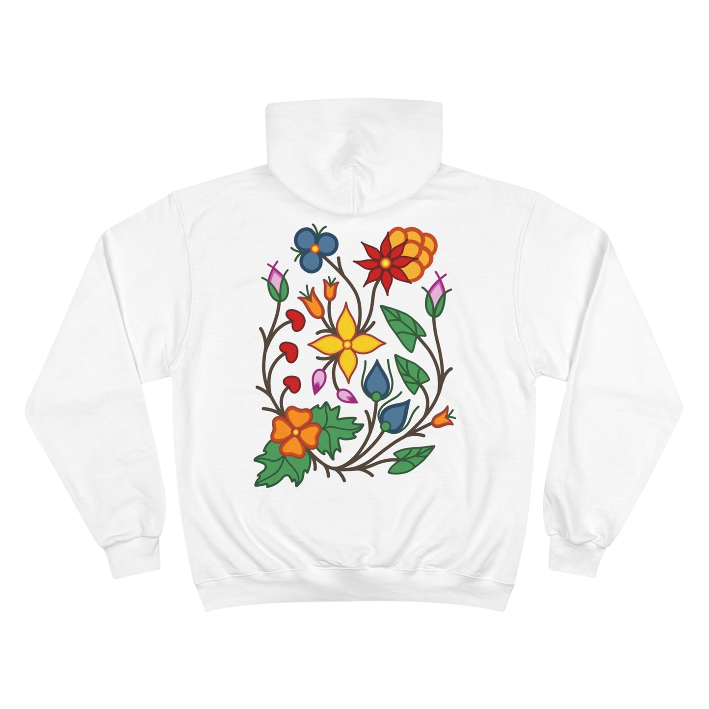 Woodland Ojibwe Floral Colorful Options - Unisex Champion Hoodie