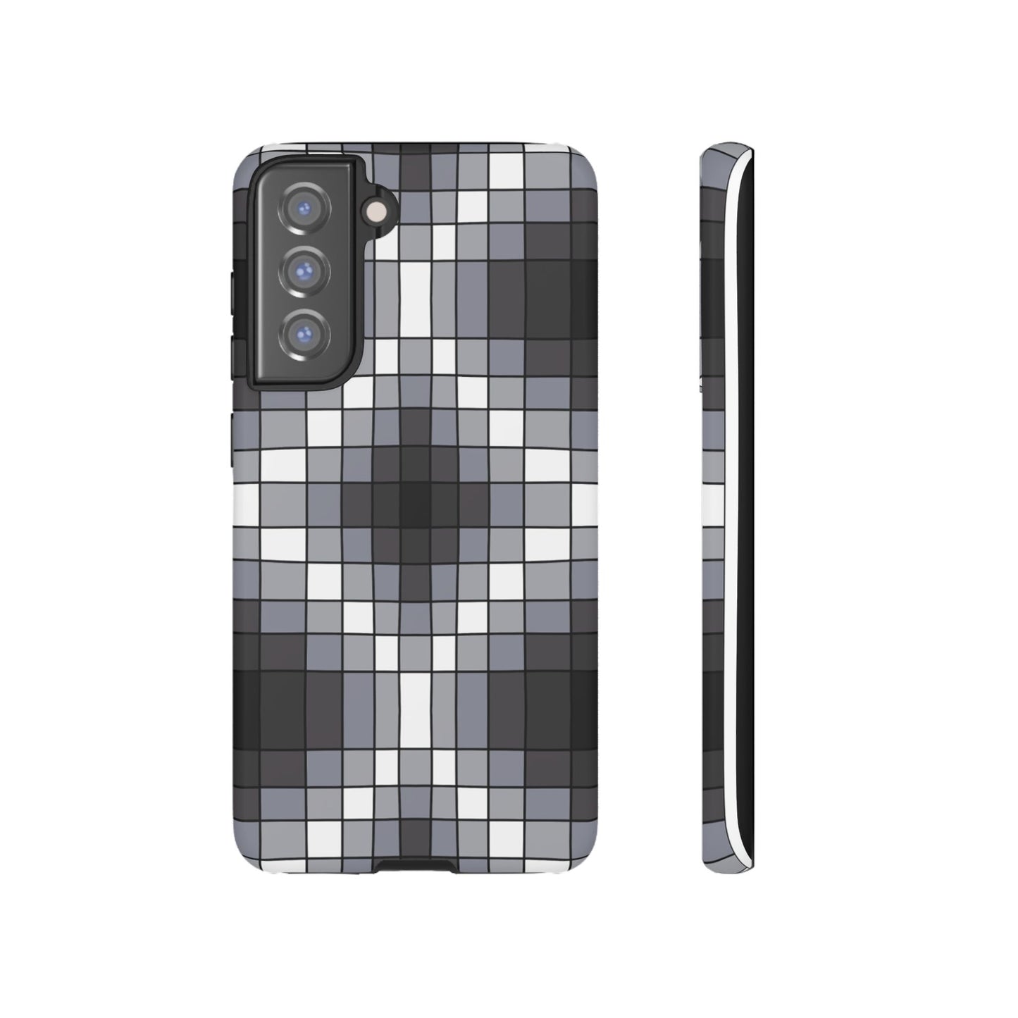 Geometric Faux Loom Beadwork - Tough Phone Cases - Black & Gray