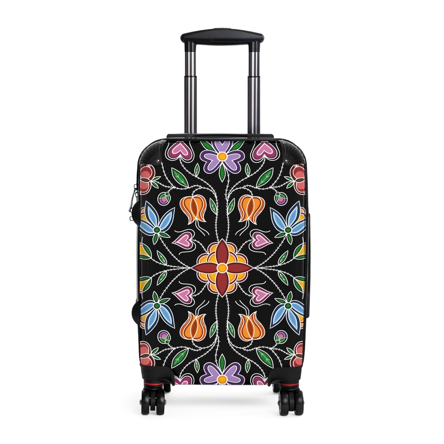 Ojibwe Floral Suitcase - Black