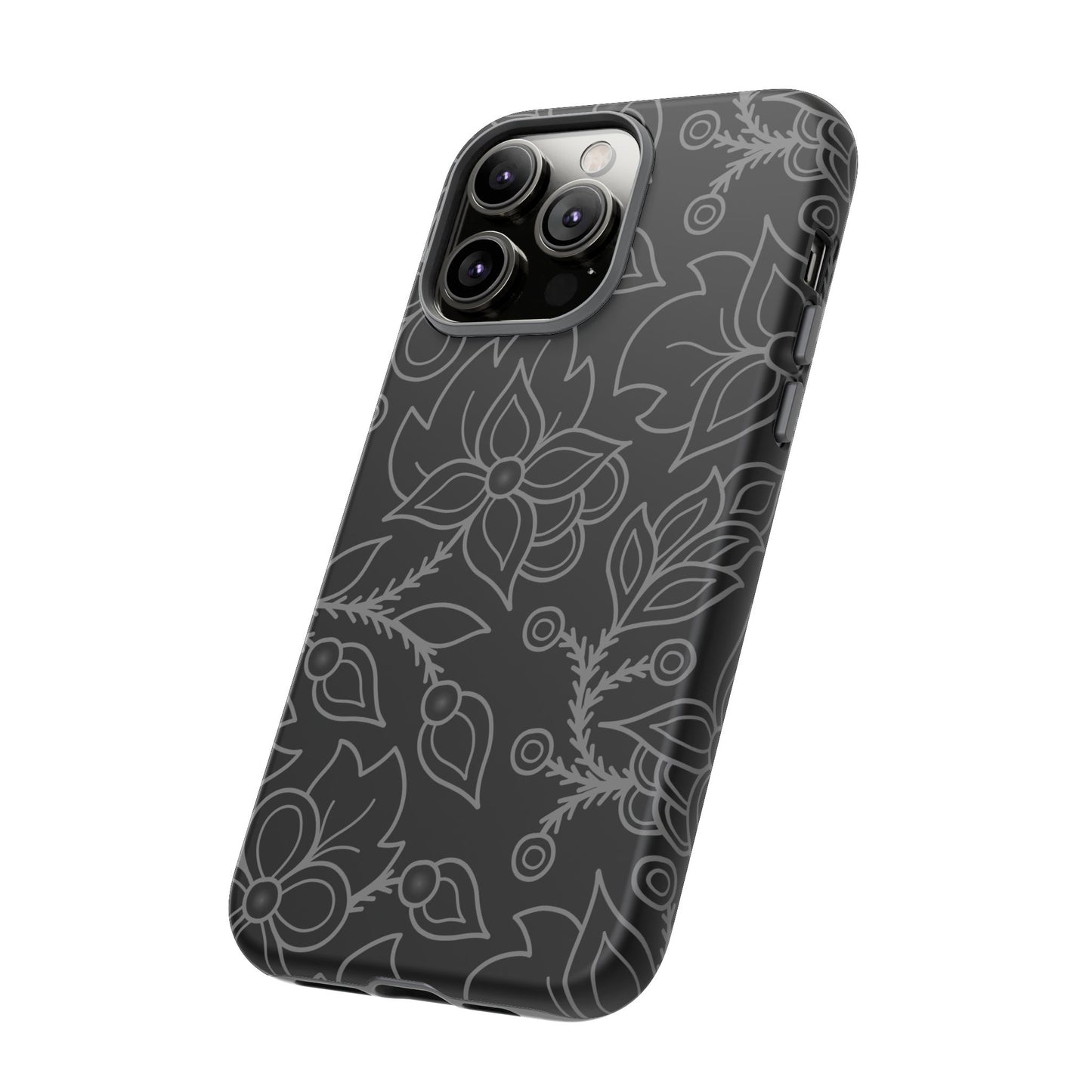 Woodland Ojibwe Floral All-Over-Print Design - Tough Phone Cases - White