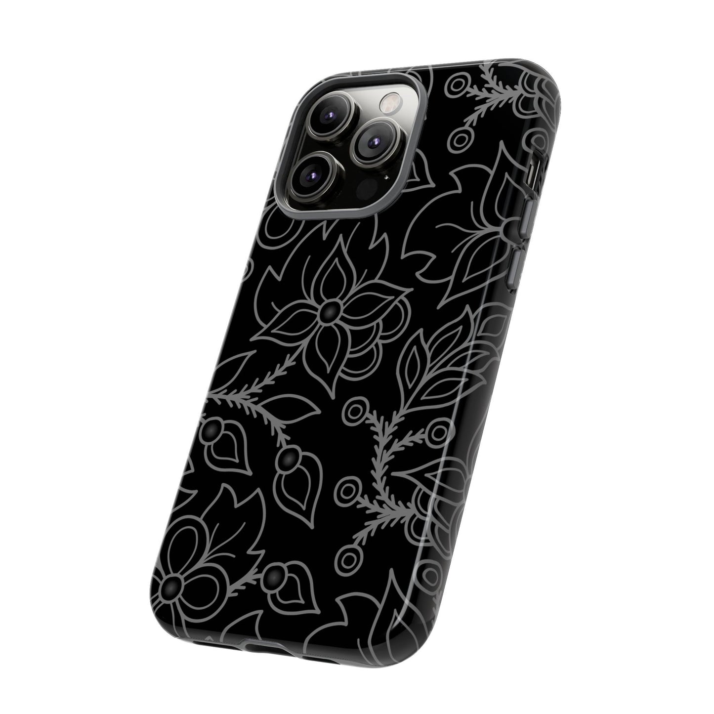 Woodland Ojibwe Floral All-Over-Print Design - Tough Phone Cases - White