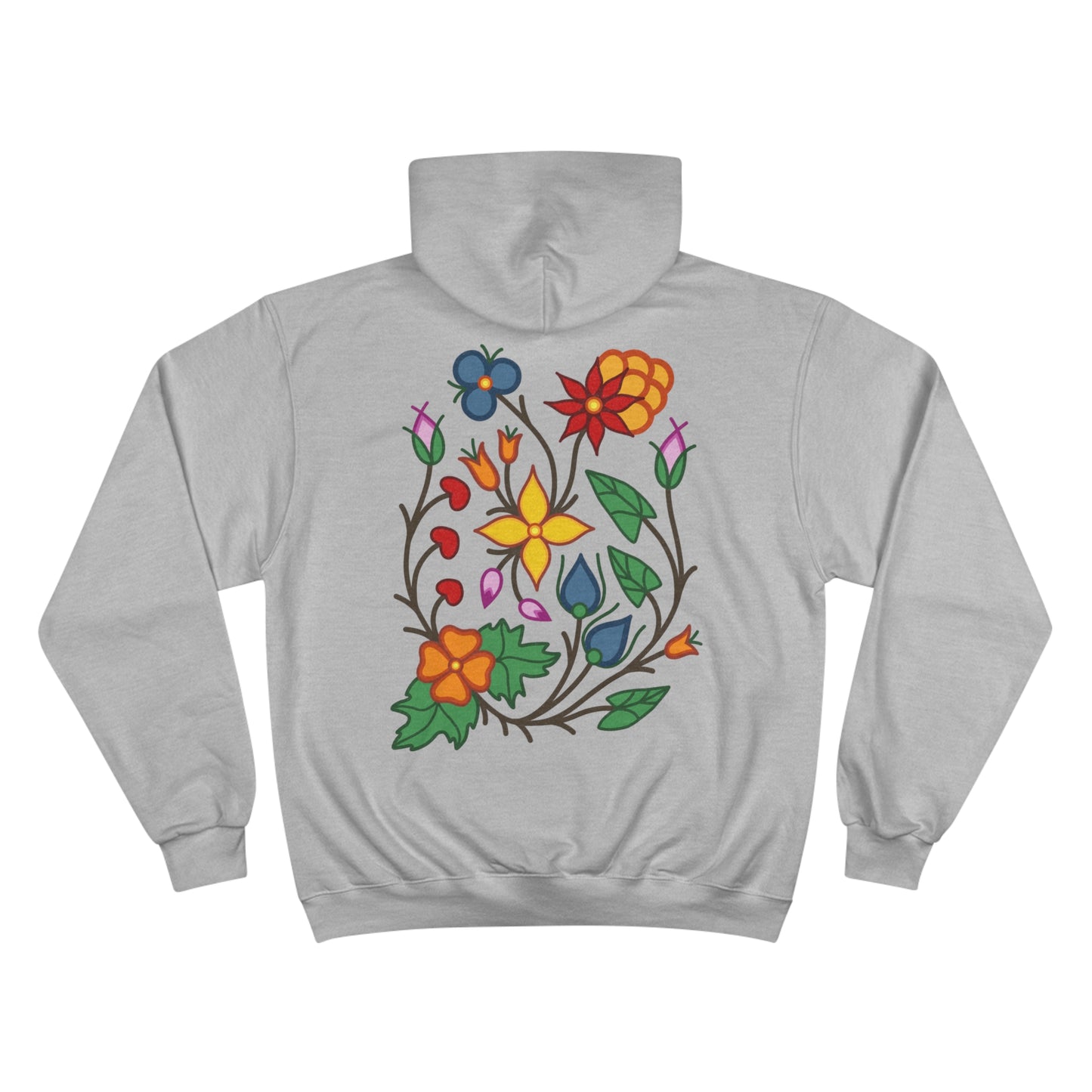 Woodland Ojibwe Floral Colorful Options - Unisex Champion Hoodie