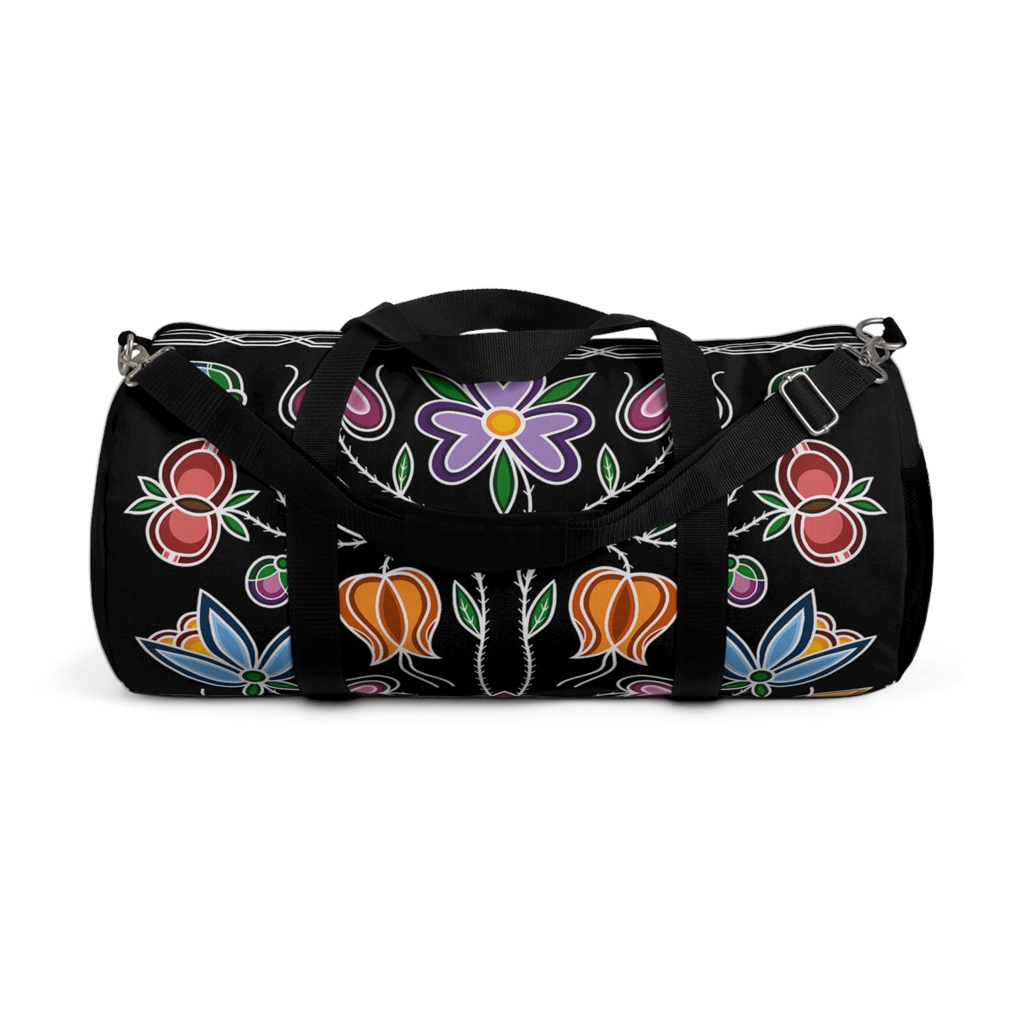 Gashkibidaagan Design - Ojibwe Floral & Otter Track Border Duffel Bag - Two Sizes