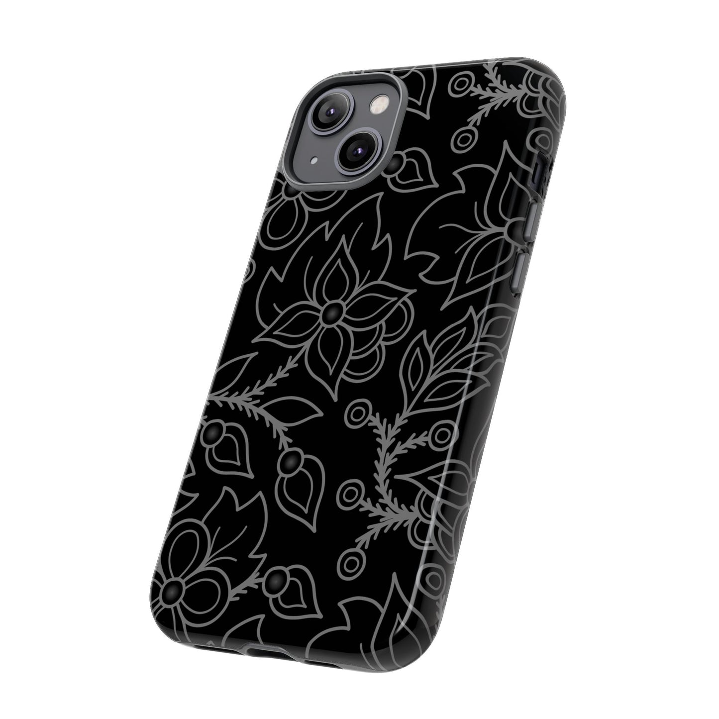 Woodland Ojibwe Floral All-Over-Print Design - Tough Phone Cases - White