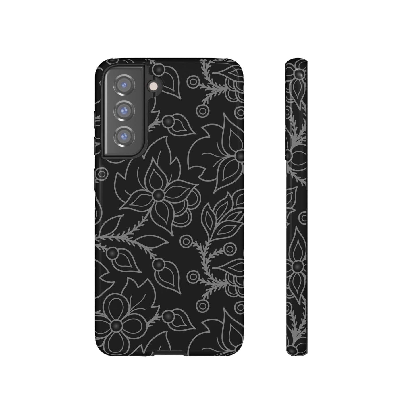 Woodland Ojibwe Floral All-Over-Print Design - Tough Phone Cases - White