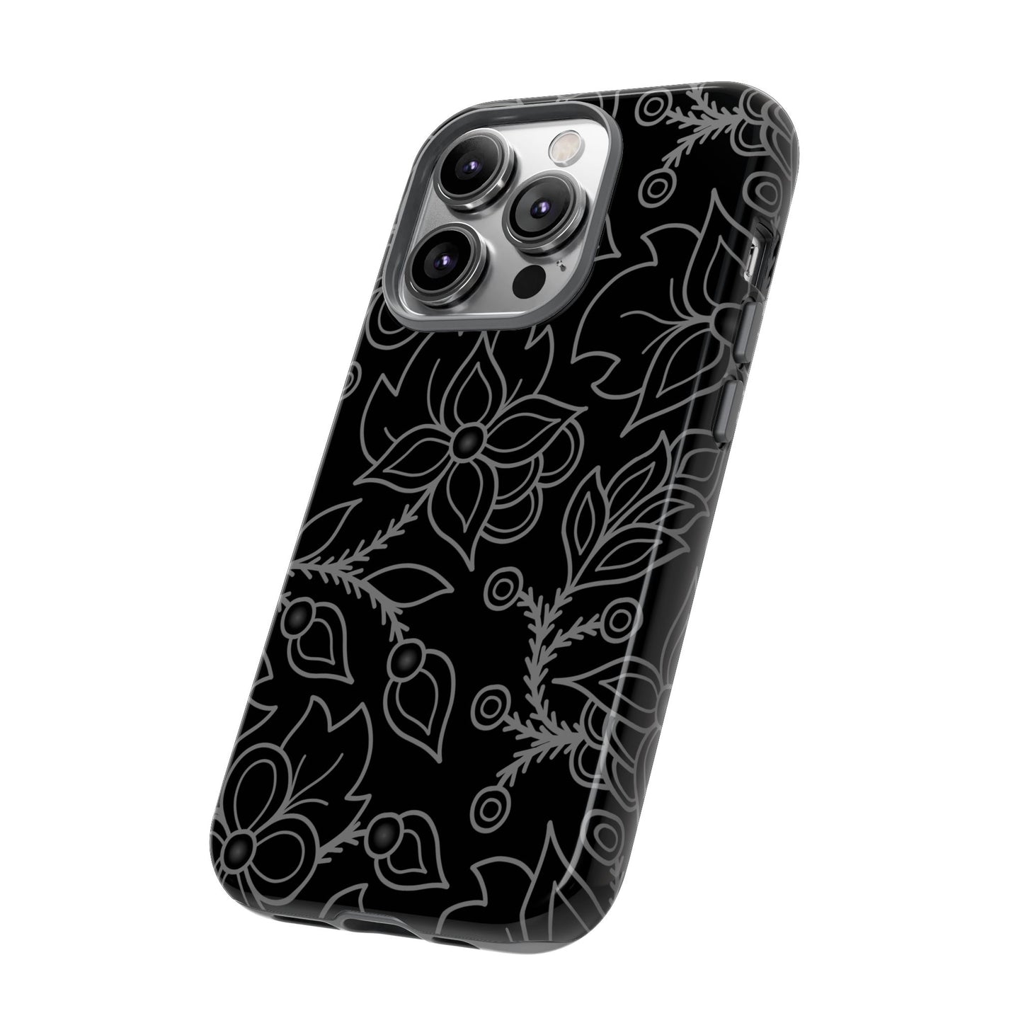 Woodland Ojibwe Floral All-Over-Print Design - Tough Phone Cases - White