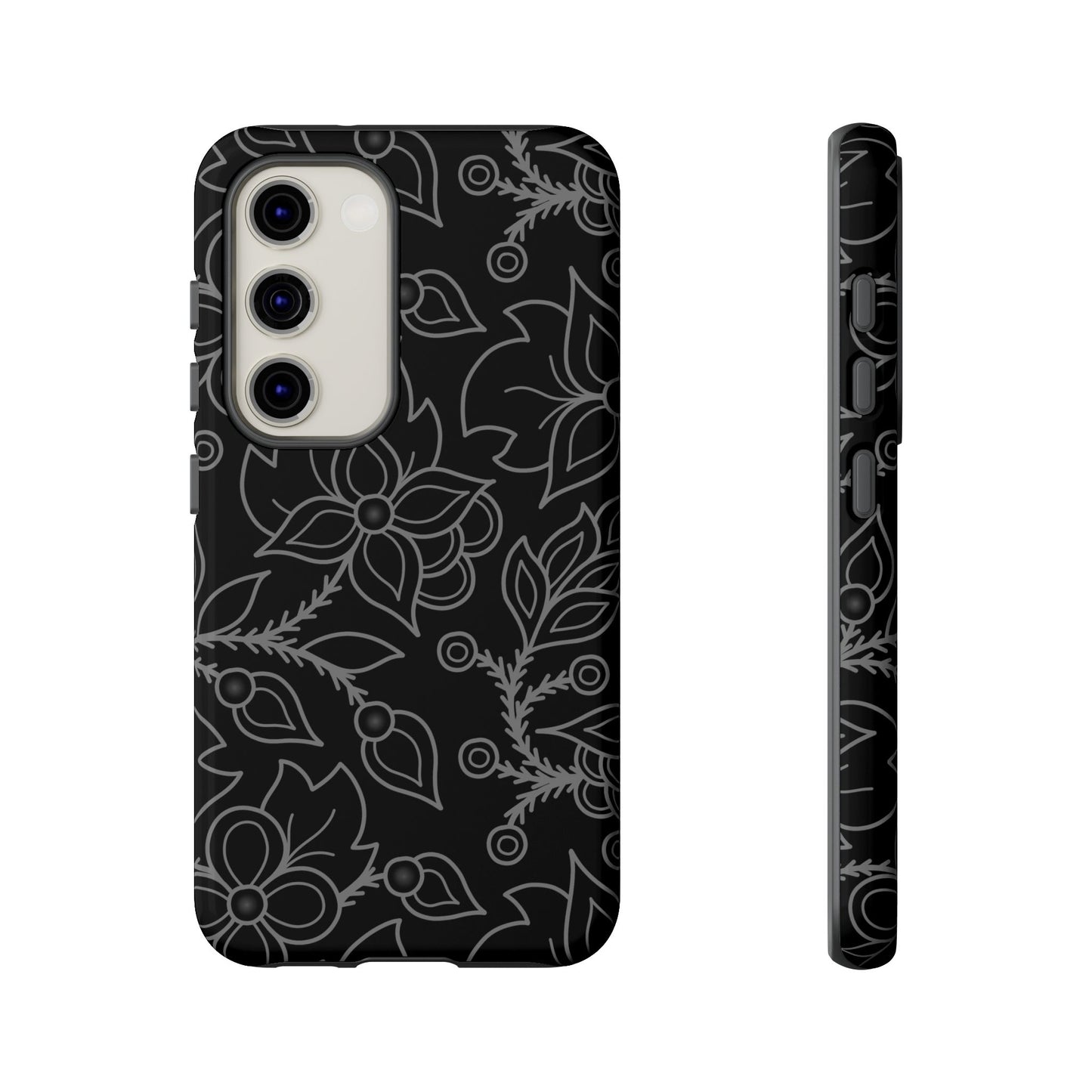 Woodland Ojibwe Floral All-Over-Print Design - Tough Phone Cases - White