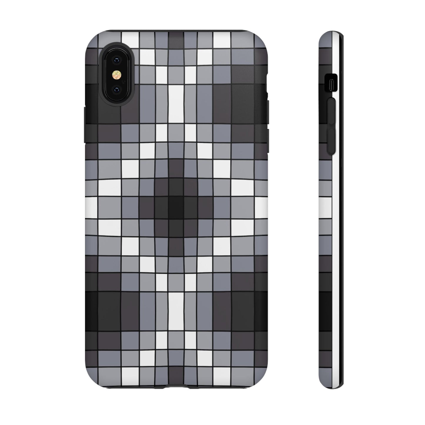 Geometric Faux Loom Beadwork - Tough Phone Cases - Black & Gray