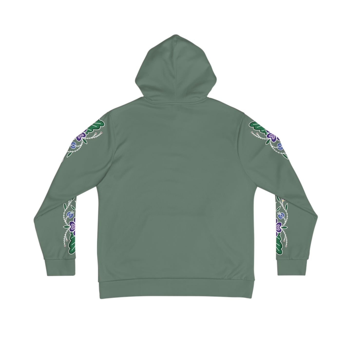 Niibin (Summer) Inspired Ojibwe Floral Sleeve Design - Sage Green Unisex Hoodie