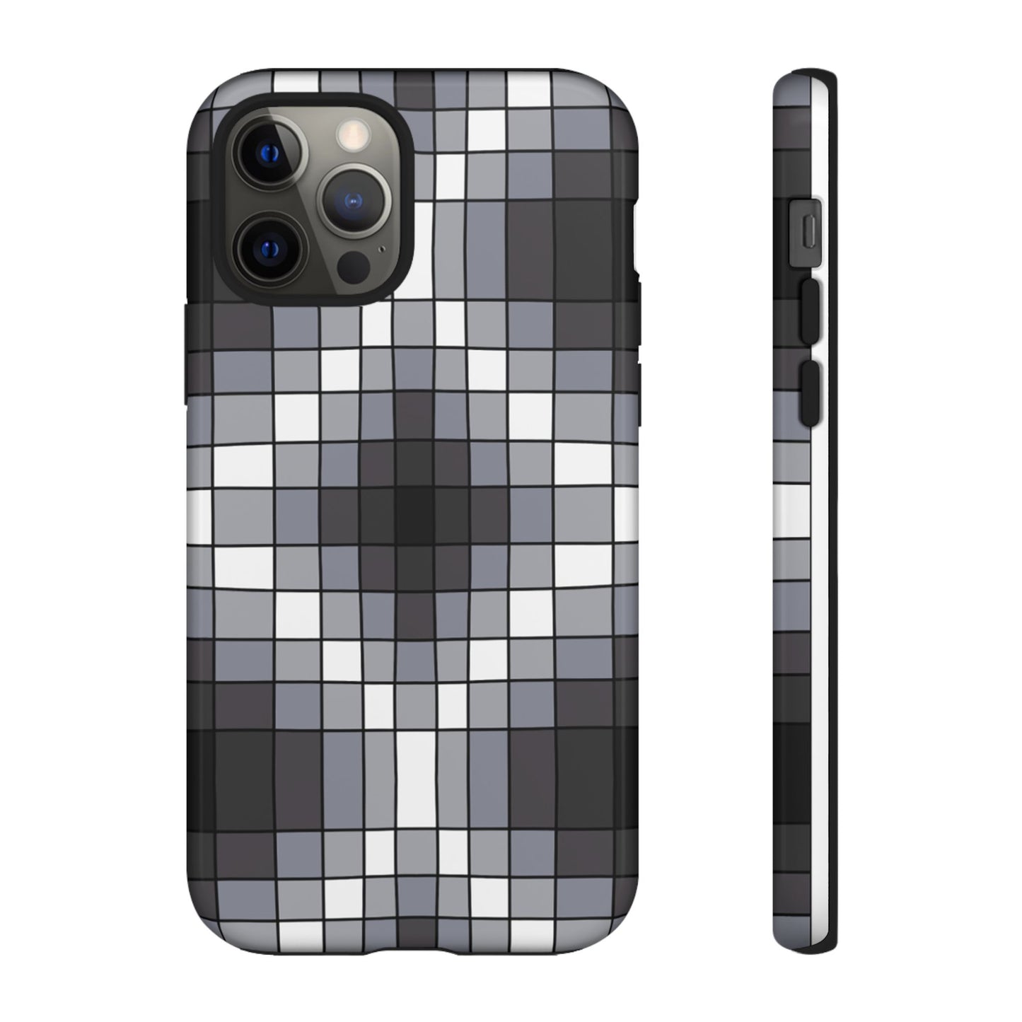 Geometric Faux Loom Beadwork - Tough Phone Cases - Black & Gray