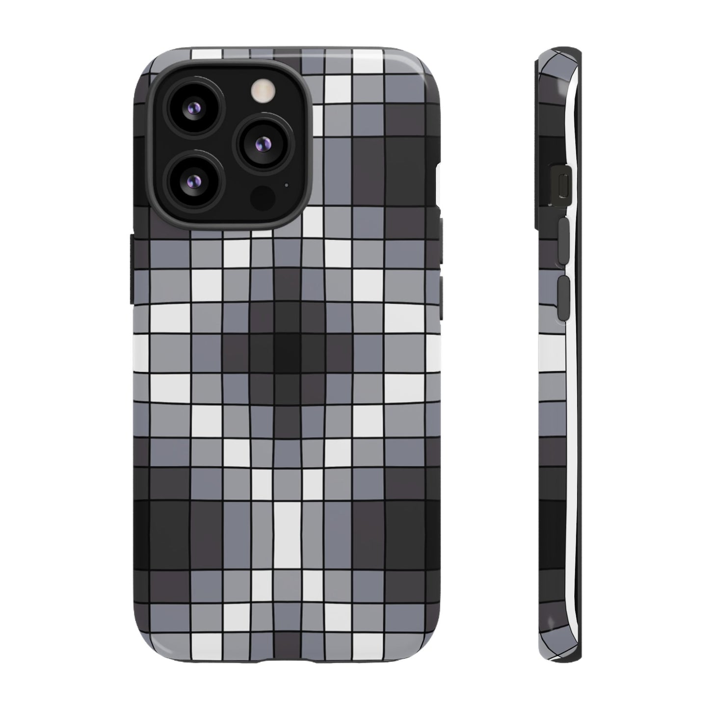 Geometric Faux Loom Beadwork - Tough Phone Cases - Black & Gray