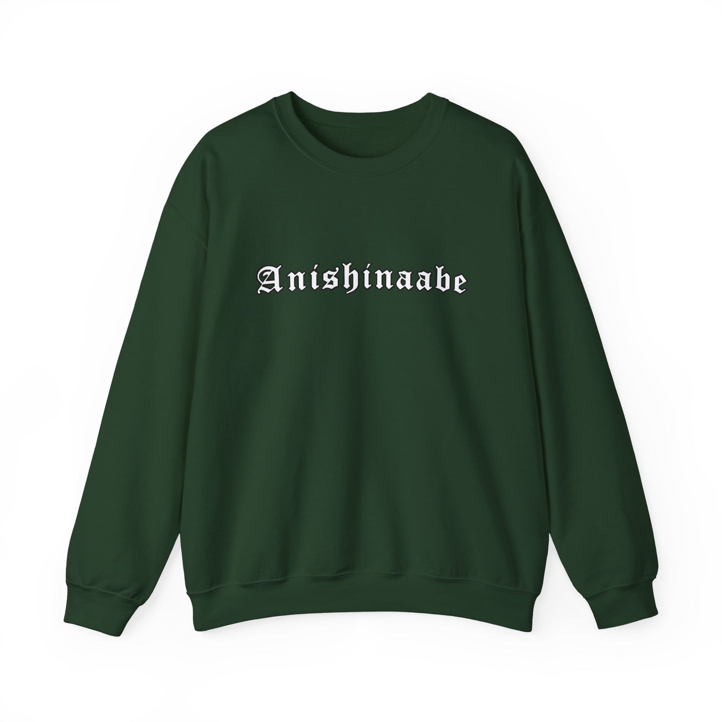 Anishinaabe Old English Text Design - Unisex Gildan Heavy Blend™ Crewneck Sweatshirt