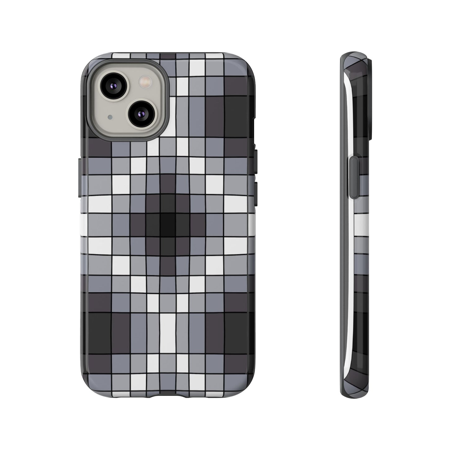 Geometric Faux Loom Beadwork - Tough Phone Cases - Black & Gray