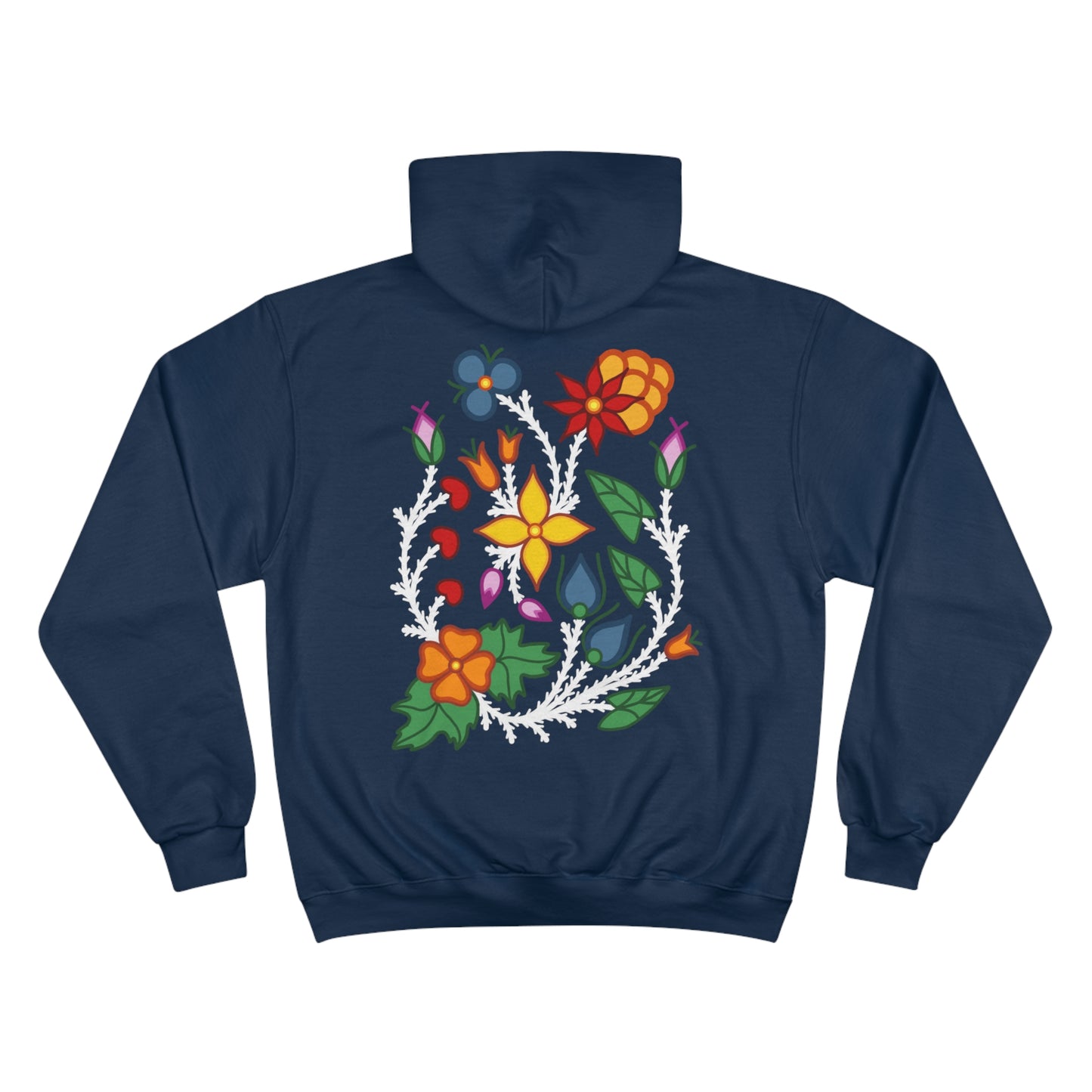 Woodland Ojibwe Floral Colorful Options - Unisex Champion Hoodie