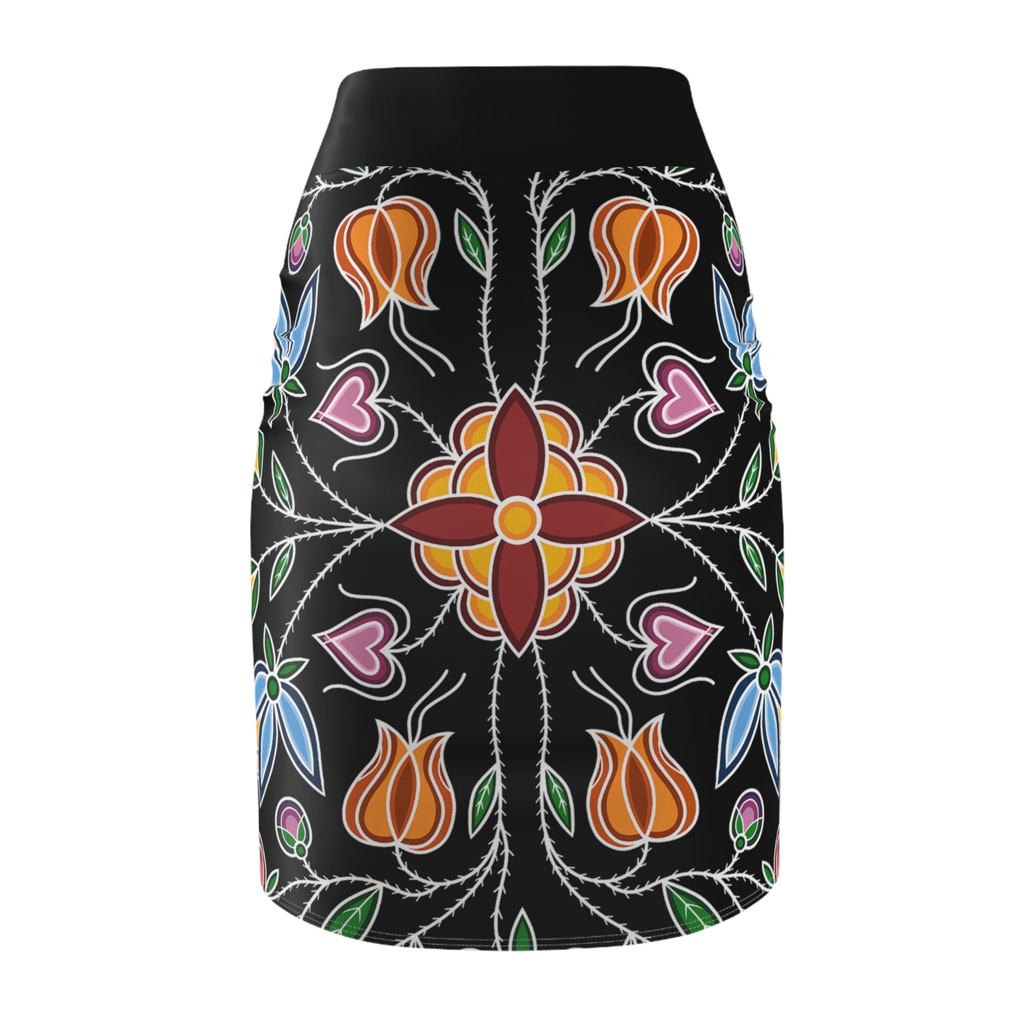 Gashkibidaagan Ojibwe Floral Print - Women's Pencil Skirt