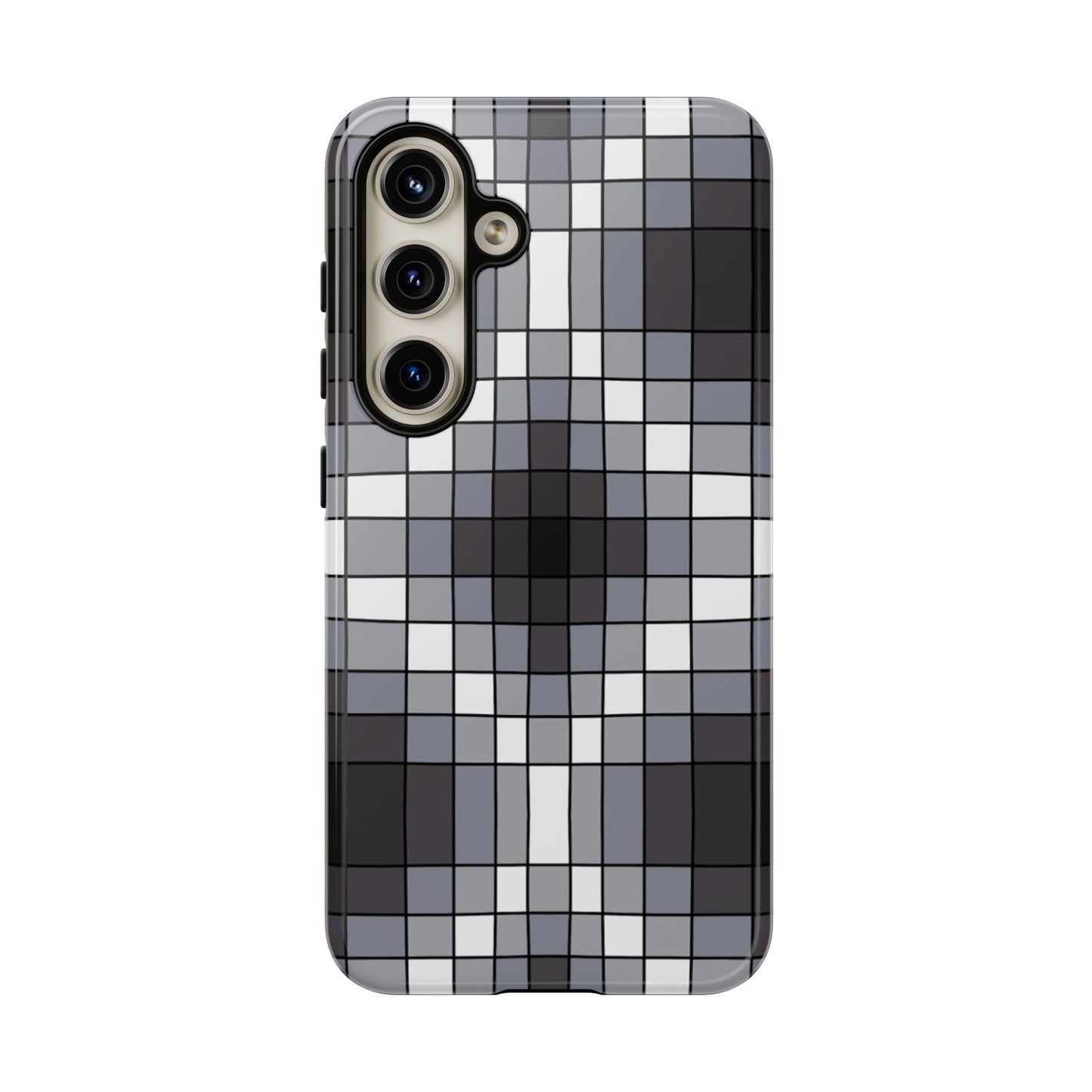 Geometric Faux Loom Beadwork - Tough Phone Cases - Black & Gray