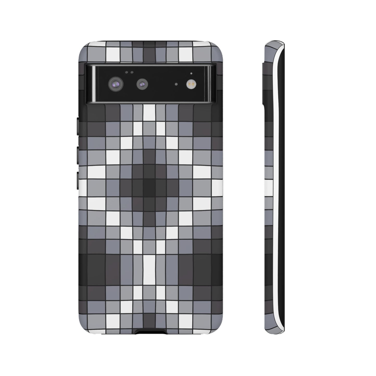 Geometric Faux Loom Beadwork - Tough Phone Cases - Black & Gray