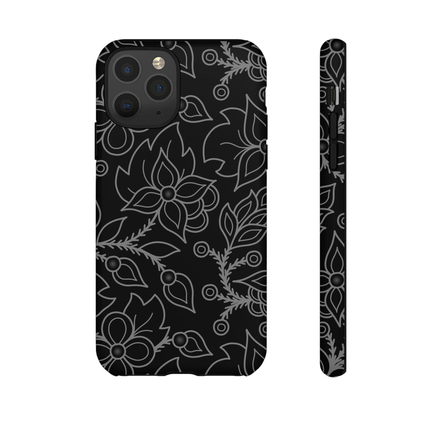 Woodland Ojibwe Floral All-Over-Print Design - Tough Phone Cases - White