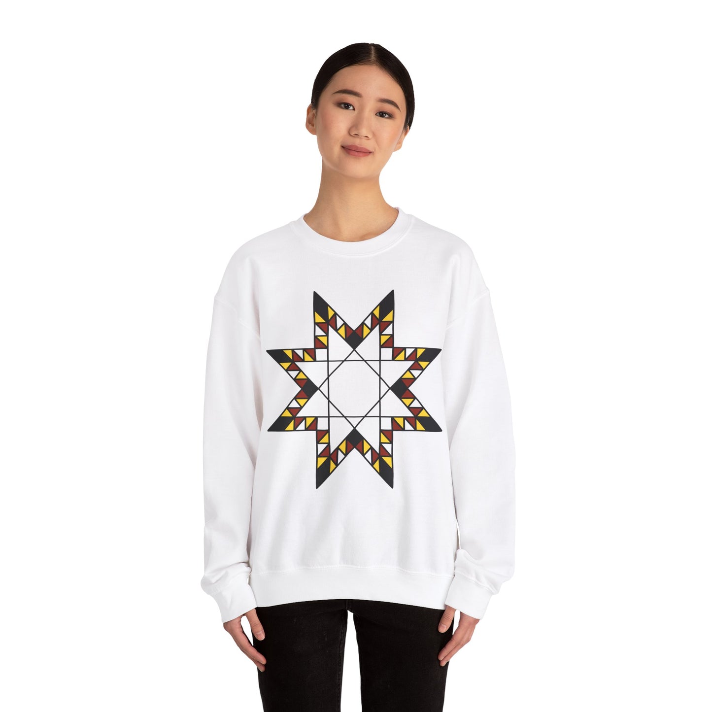 Geometric Star Design - Unisex Heavy Blend™ Crewneck Sweatshirt