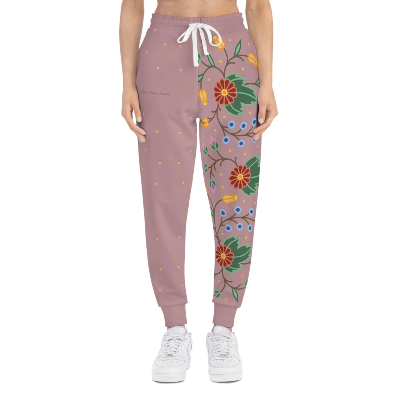 Ojibwe Woodland Florals and Sequins Design - Unisex Athletic Joggers - 3 Color Options