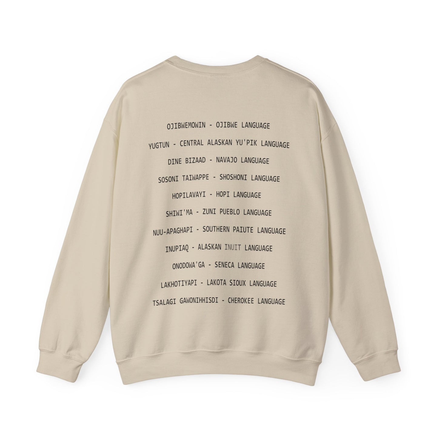 Revitalize Indigenous Languages Text Design - Unisex Gildan Heavy Blend™ Crewneck Sweatshirt