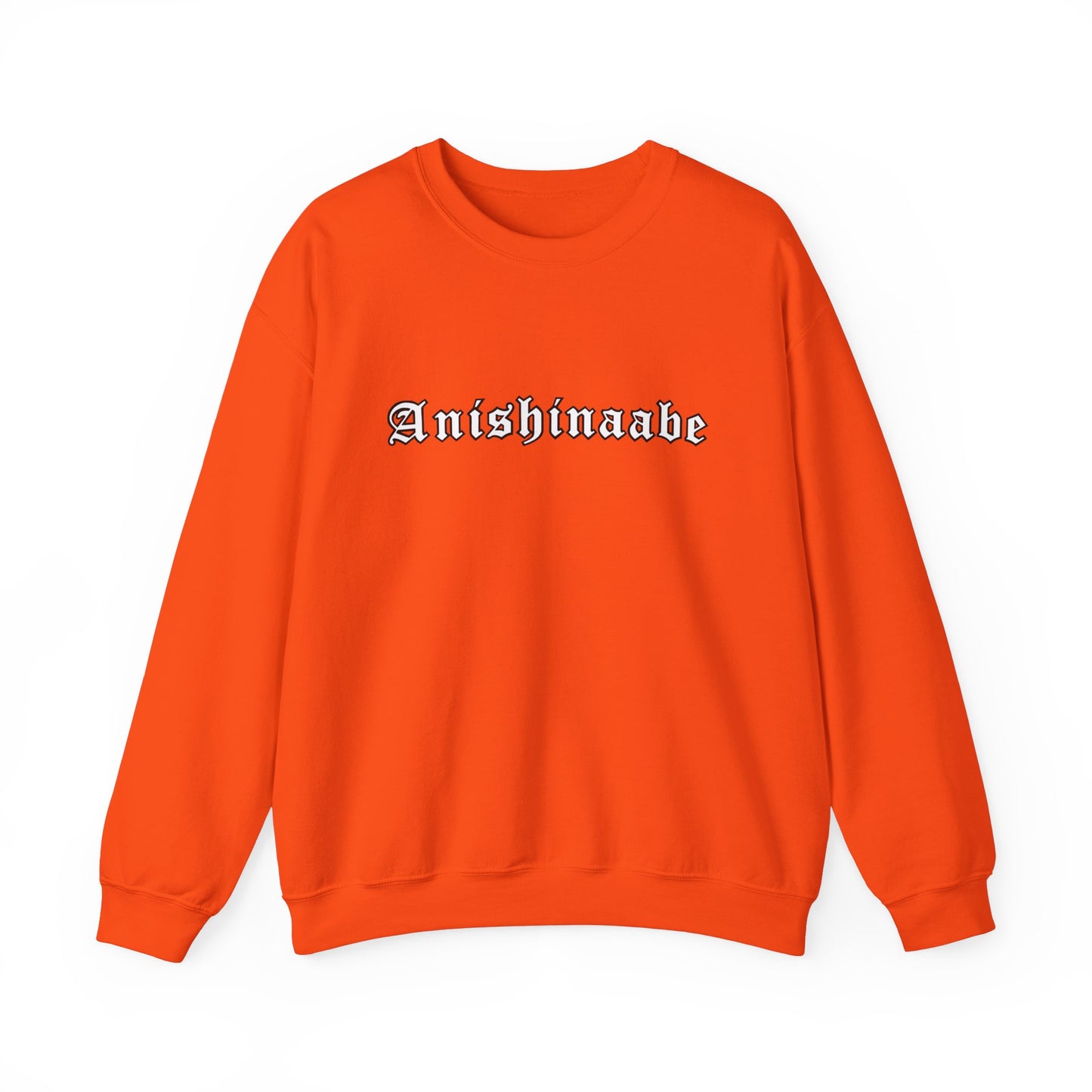 Anishinaabe Old English Text Design - Unisex Gildan Heavy Blend™ Crewneck Sweatshirt