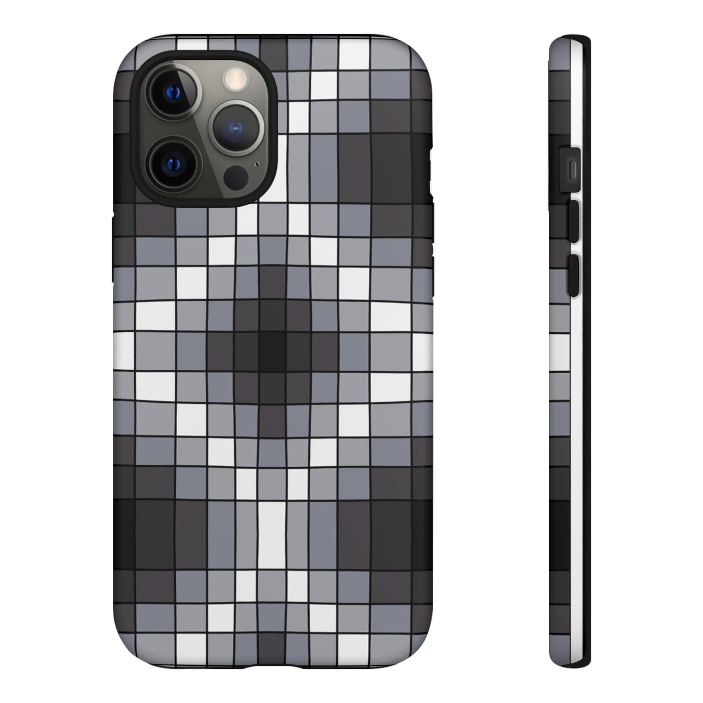 Geometric Faux Loom Beadwork - Tough Phone Cases - Black & Gray