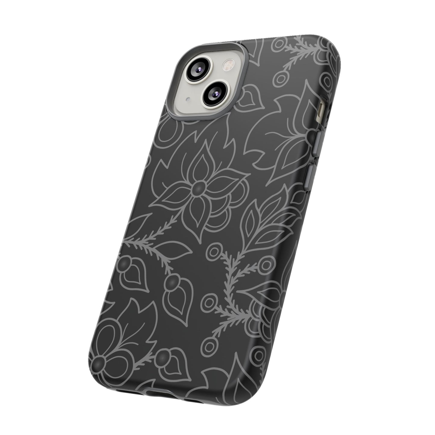 Woodland Ojibwe Floral All-Over-Print Design - Tough Phone Cases - White