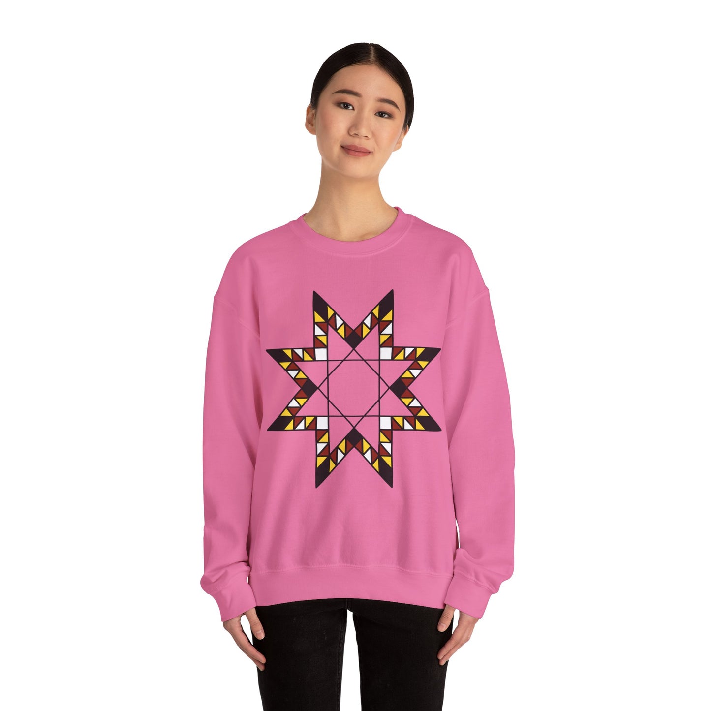 Geometric Star Design - Unisex Heavy Blend™ Crewneck Sweatshirt