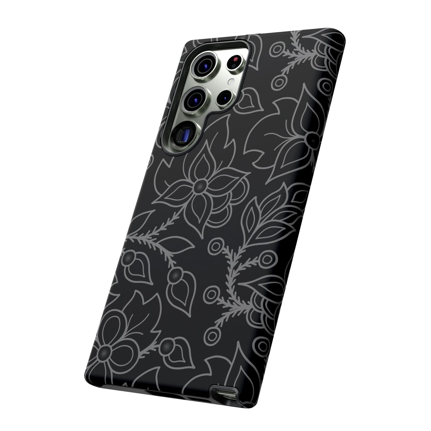 Woodland Ojibwe Floral All-Over-Print Design - Tough Phone Cases - White