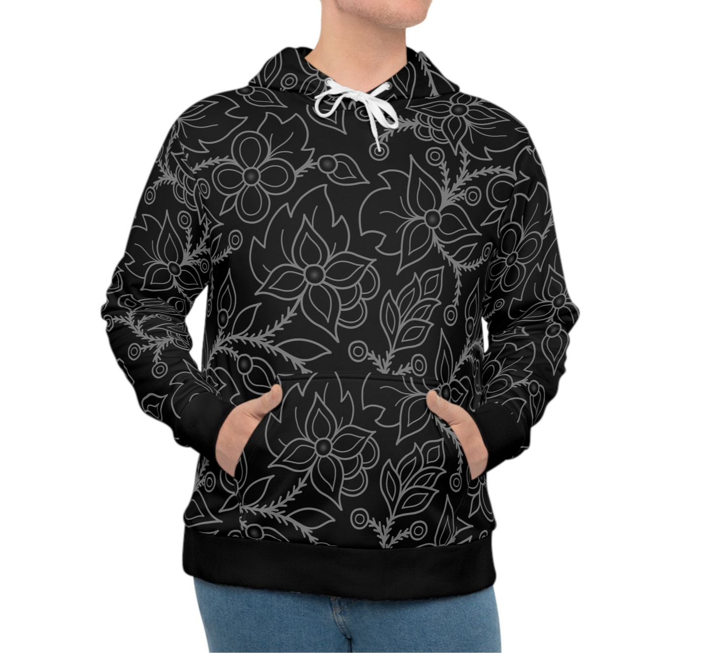 Woodland Ojibwe Floral All-Over-Print - Unisex Hoodie