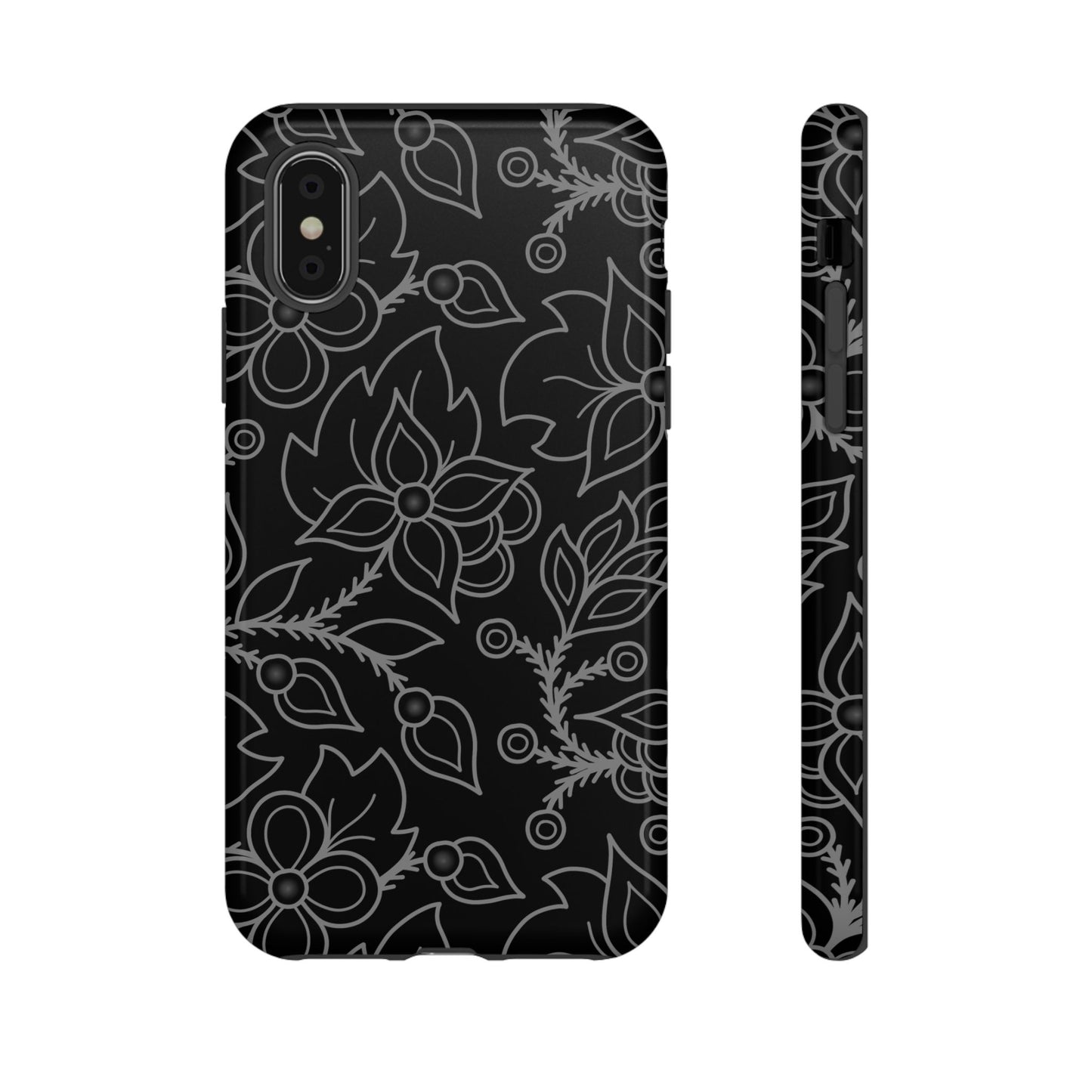 Woodland Ojibwe Floral All-Over-Print Design - Tough Phone Cases - White