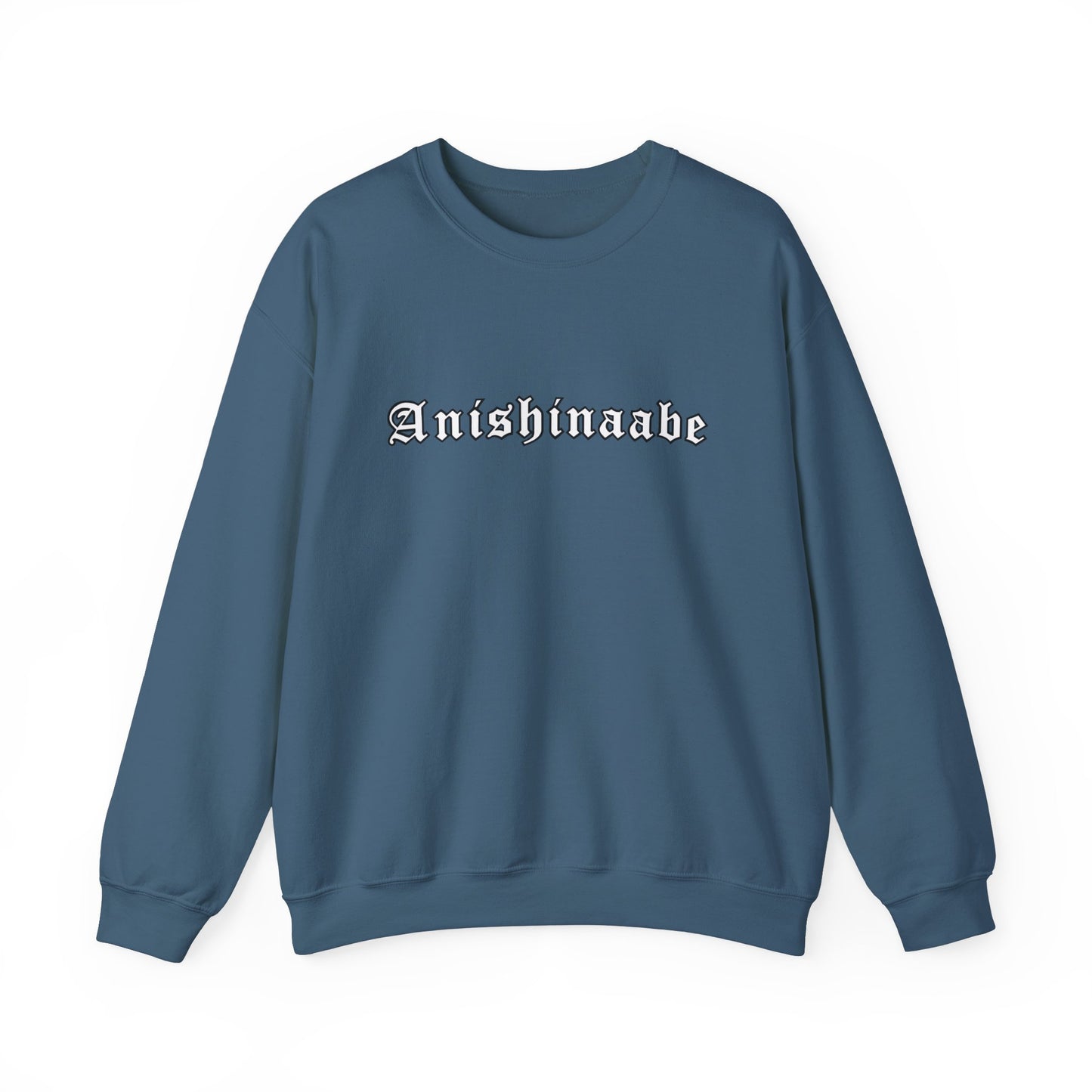 Anishinaabe Old English Text Design - Unisex Gildan Heavy Blend™ Crewneck Sweatshirt