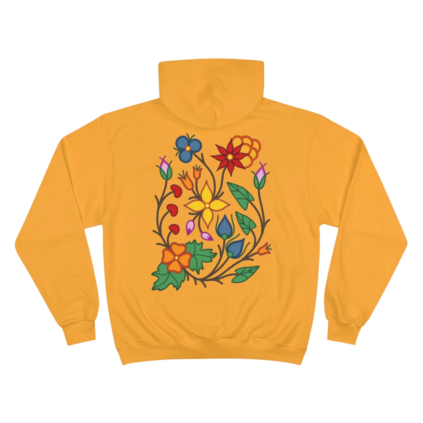 Woodland Ojibwe Floral Colorful Options - Unisex Champion Hoodie