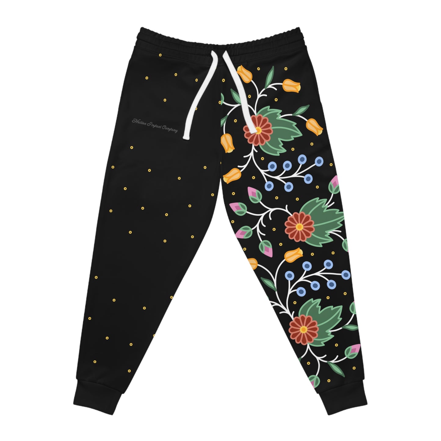 Ojibwe Woodland Florals and Sequins Design - Unisex Athletic Joggers - 3 Color Options