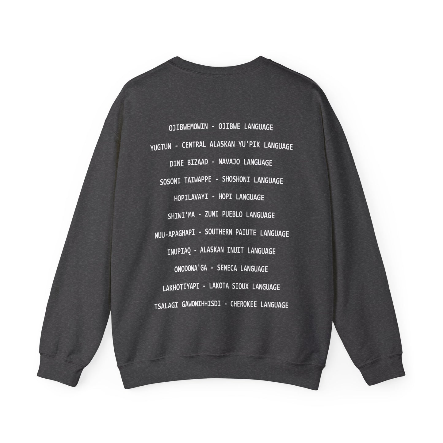 Revitalize Indigenous Languages Text Design - Unisex Gildan Heavy Blend™ Crewneck Sweatshirt