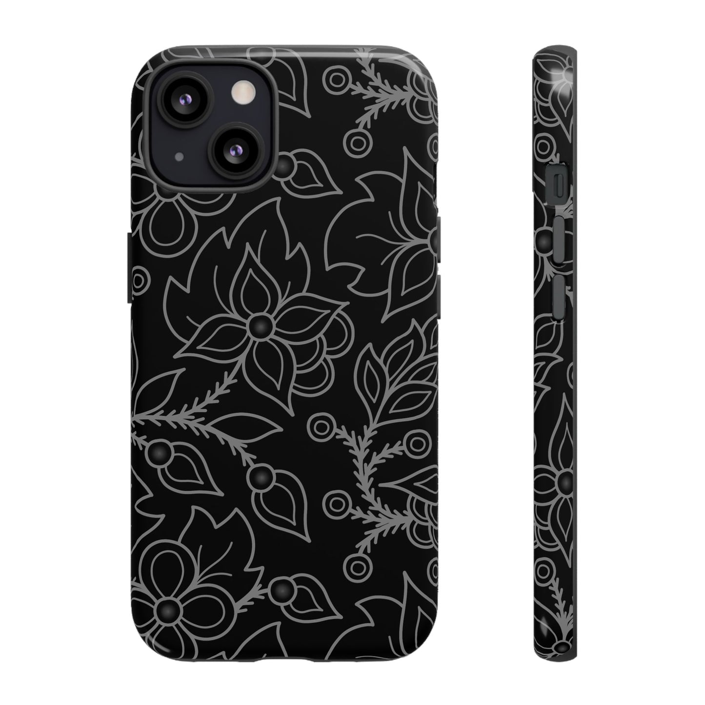 Woodland Ojibwe Floral All-Over-Print Design - Tough Phone Cases - White